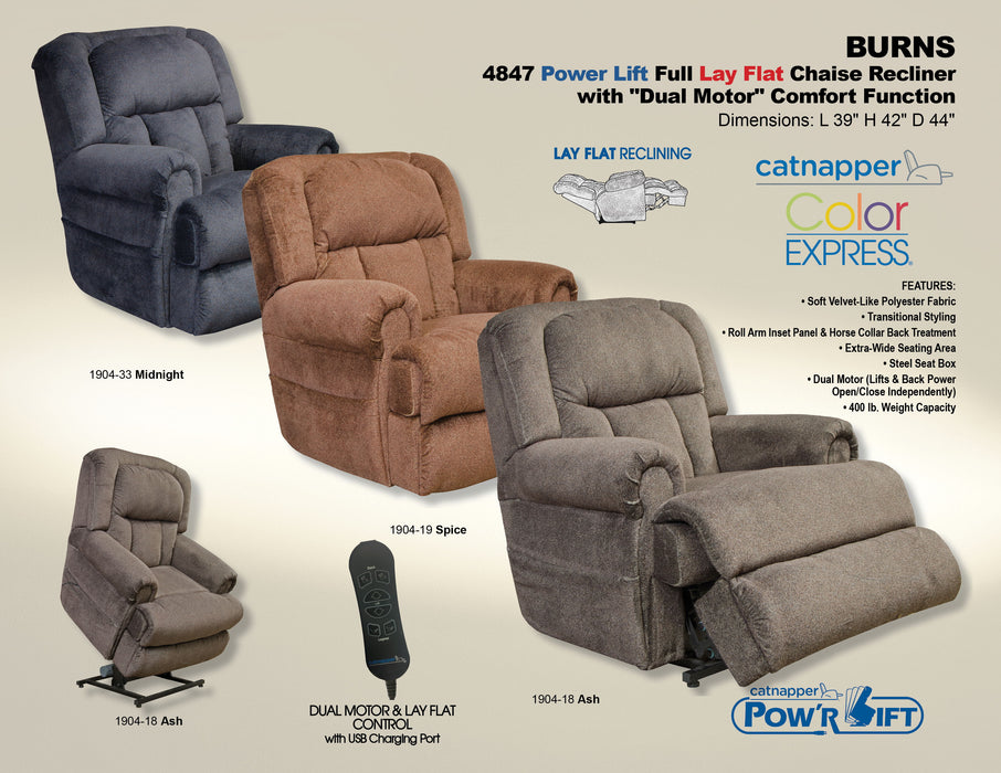 Burns - Power Lift Full Lay Flat With "Dual Motor" Comfort Function