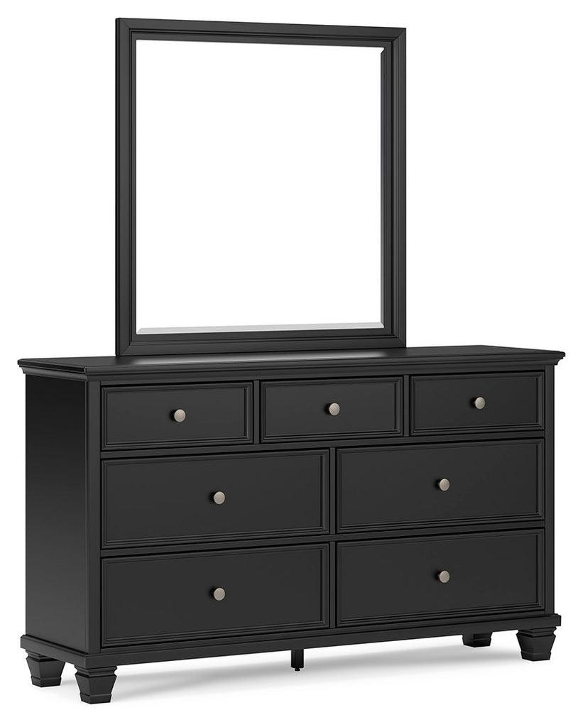 Lanolee Dresser And Mirror In Black By Ashley