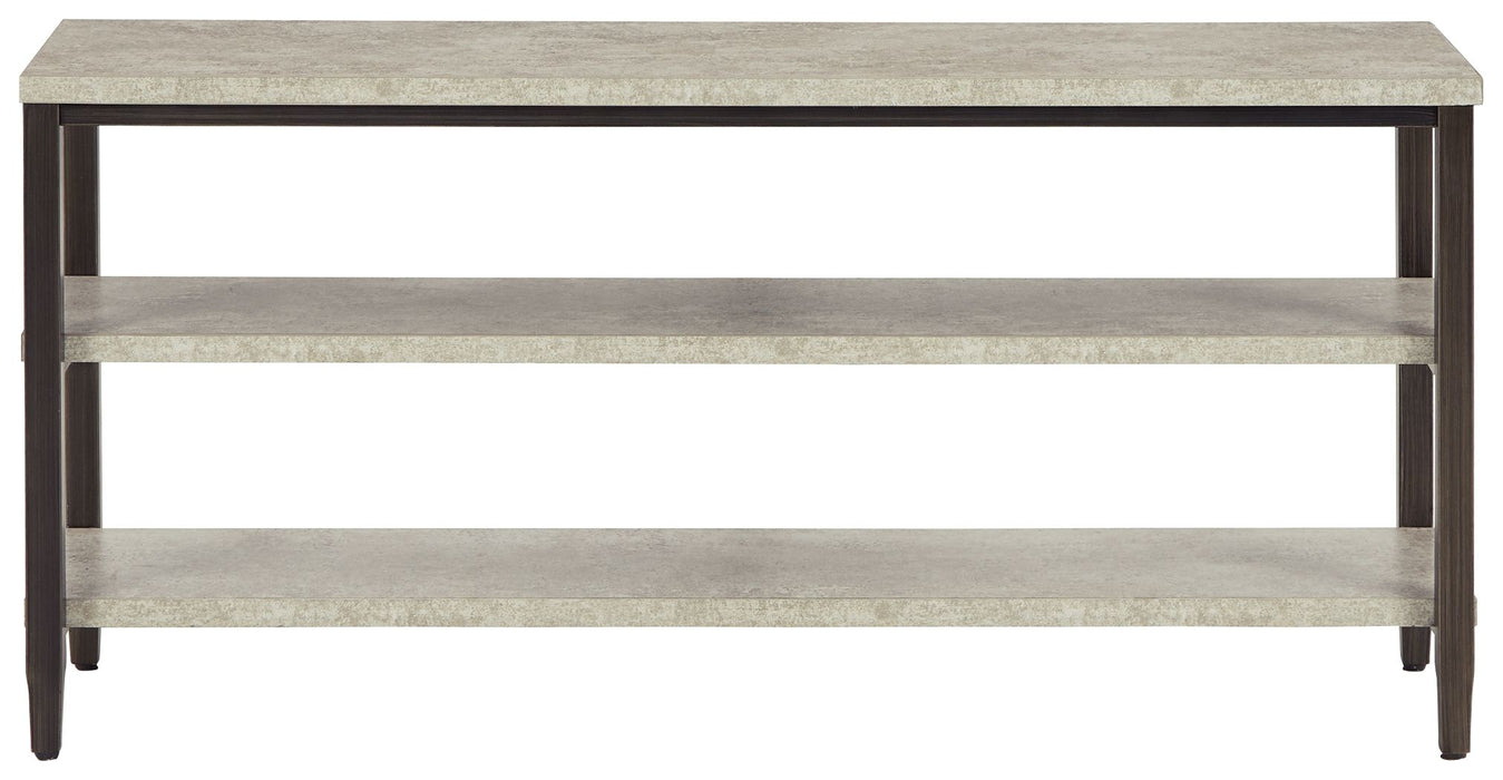 Shybourne - Gray / Aged Bronze - Sofa Table