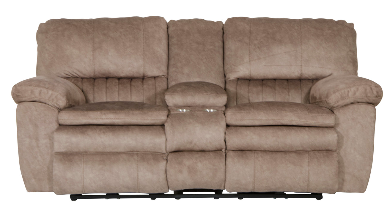 Reyes - Lay Flat Reclining Console Loveseat With Storage & Cupholders