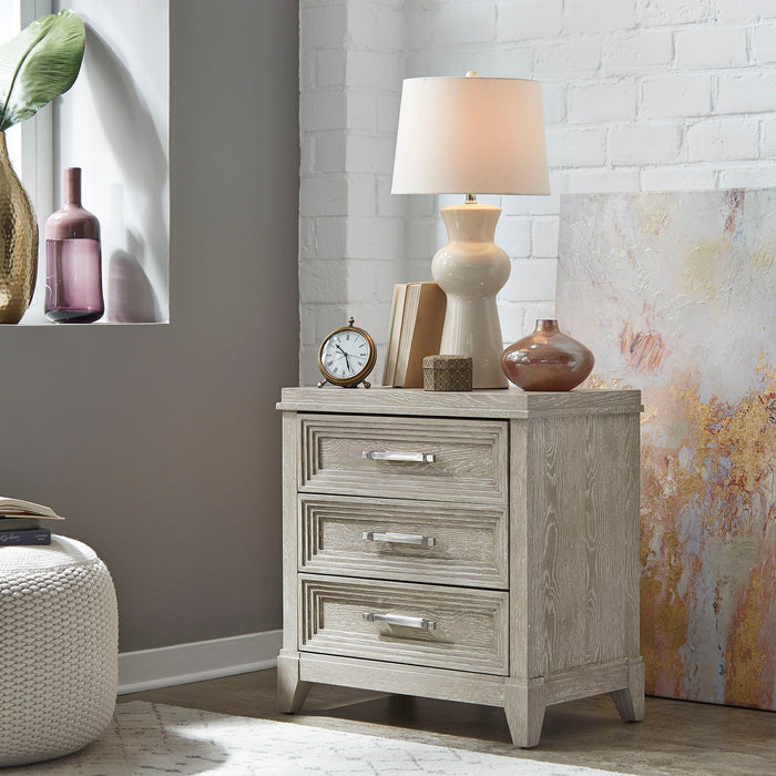 Belmar - 3 Drawer Nightstand - Washed Taupe