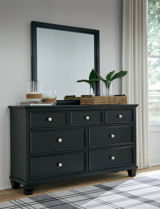 Lanolee Dresser and Mirror in Black by Ashley Lanolee Dresser and Mirror in Black by Ashley