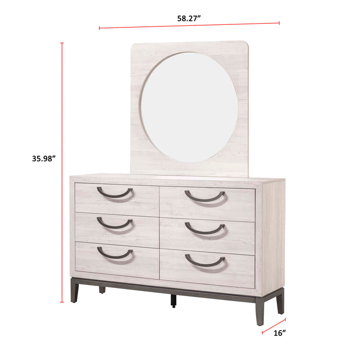 Veda - Dresser And Mirror - Pearl Silver