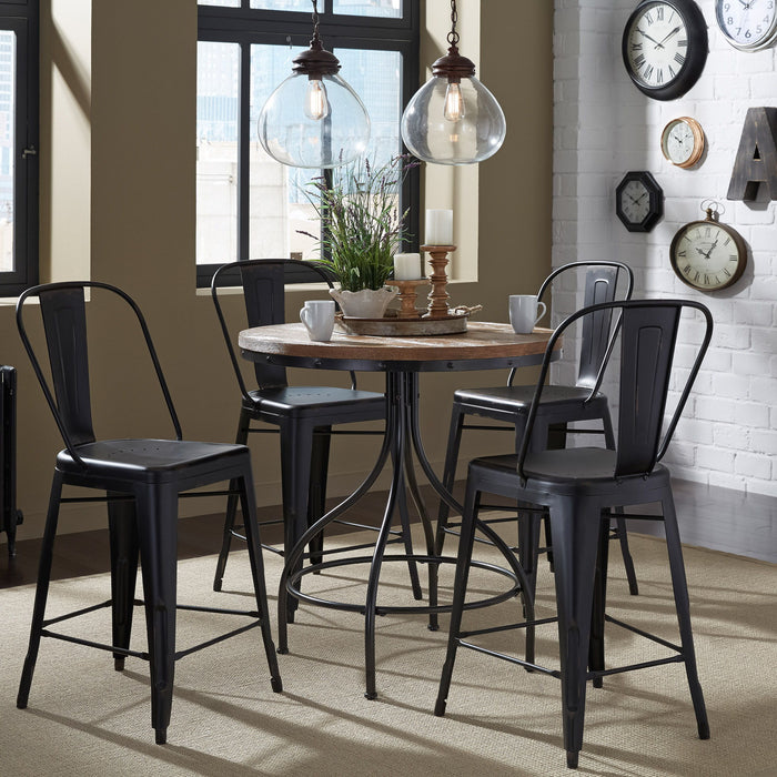 Vintage Series - 5 Piece Gathering Table Set - Black - Bow Back Chairs