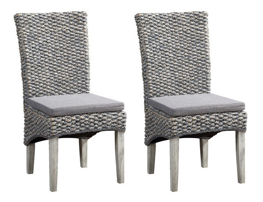 Hopewell - Gray Seagrass Dining Chairs (Set of 2) - Heron Gray Seagrass