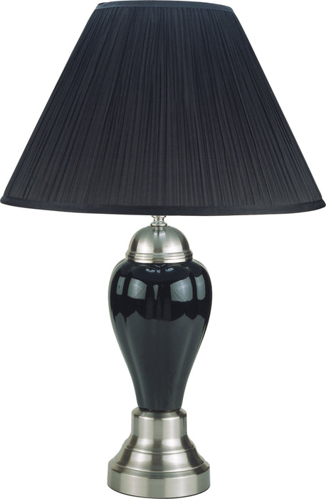 Satin Nickel - Porcelain Lamp (Set of 12) - Black