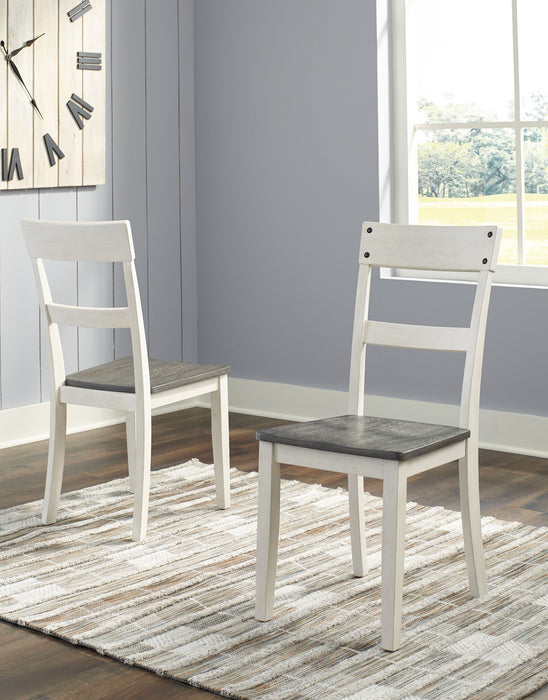 Nelling - White / Brown / Beige - Dining Room Side Chair
