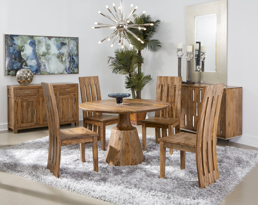 Brownstone - Round Dining Table (2 Cartons) - Nut Brown