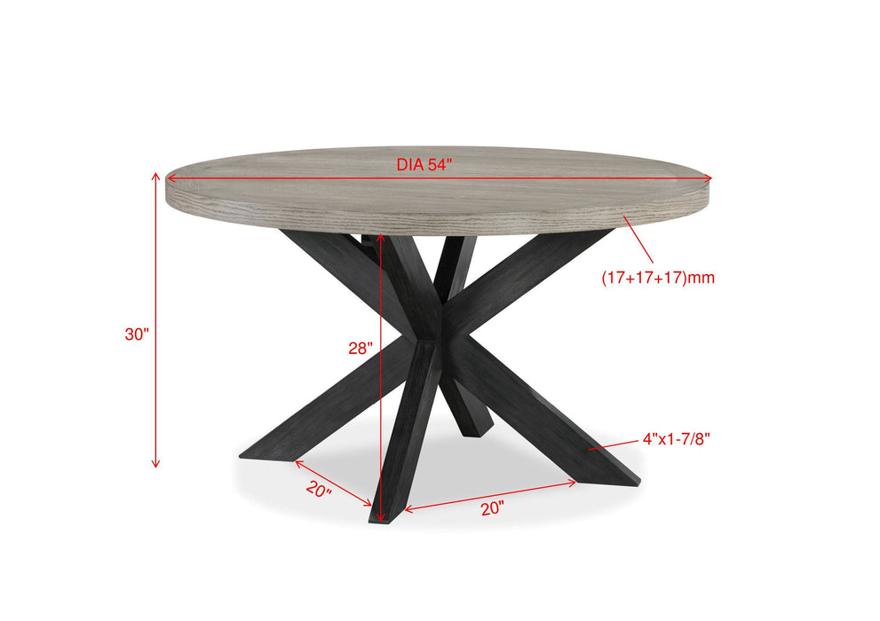 Stevens - Round Dining Table - Charcoal & Gray