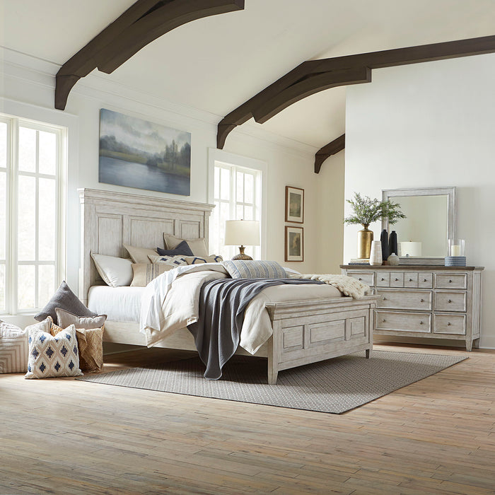 Heartland - 3 Piece Bedroom Set (California King Panel Bed, Dresser & Mirror) - White