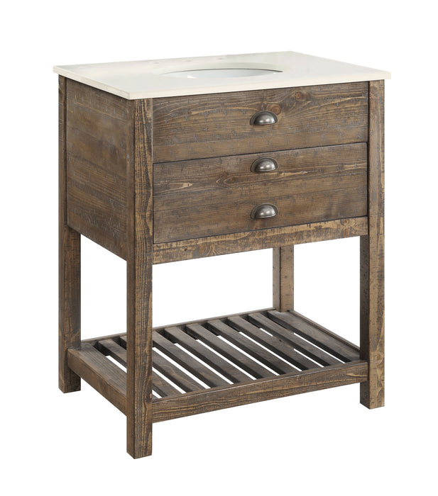 Anne - One Drawer Single Vanity Sink - Cayhill Distressed Brown