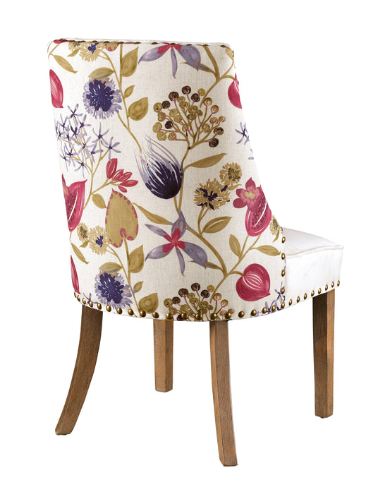 Zahara - Accent Dining Chairs (Set of 2) - Toffee Brown / White / Floral