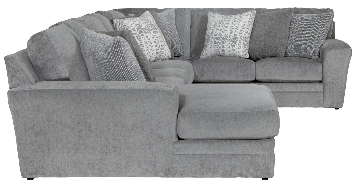 Glacier - 3 Piece Sectional With LSF Chaise, Comfort Coil Seating And 9 Included Accent Pillows