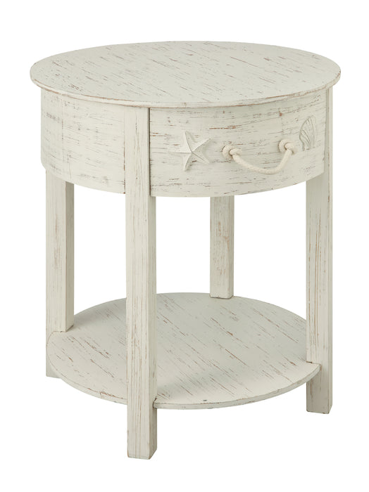 Sanibel - One Drawer Accent Table - White Rub