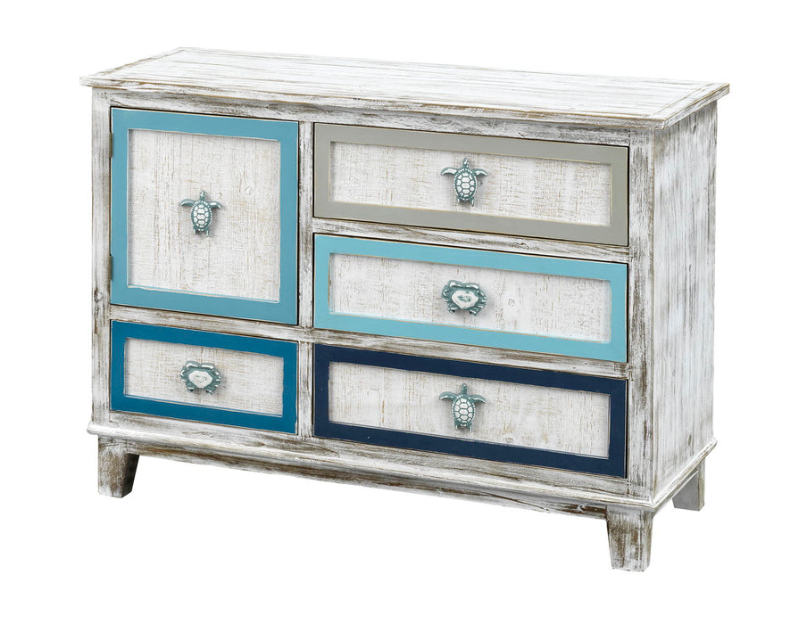 Eddy - One Door Four Drawer Cabinet - Tide Pool Multi Color