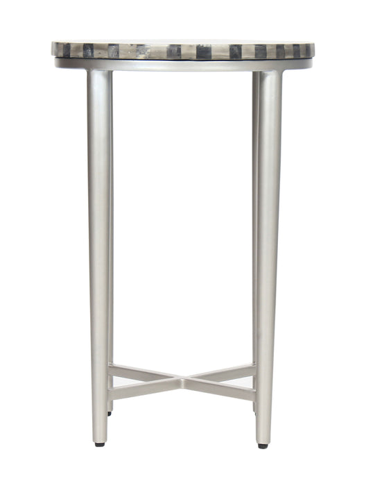 Torrin - Accent Table - Gray Bone / Antique Silver Finish