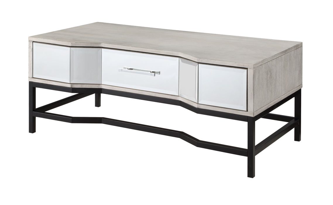 Gabby - One Drawer Cocktail Table - White / Black