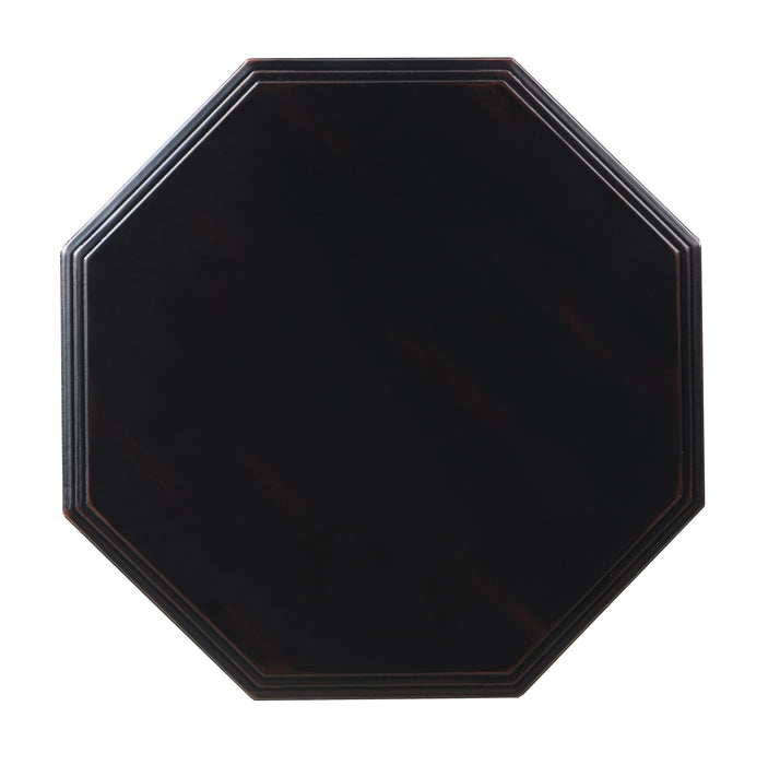 Coalmont - Octagonal Accent Table - Distressed Black